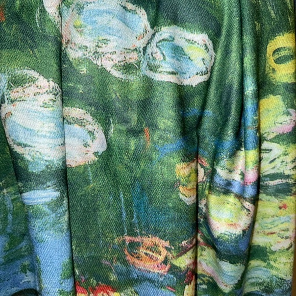 Artistic Blue and Green Scarf - Picture 2 of 8